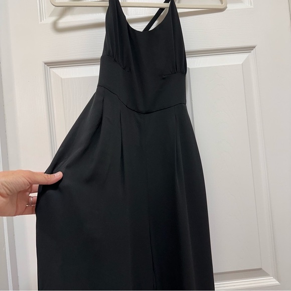 BCBG Wide Leg Jumpsuit with Criscross Adjustable Strappy Back Black Size S - Picture 5 of 7